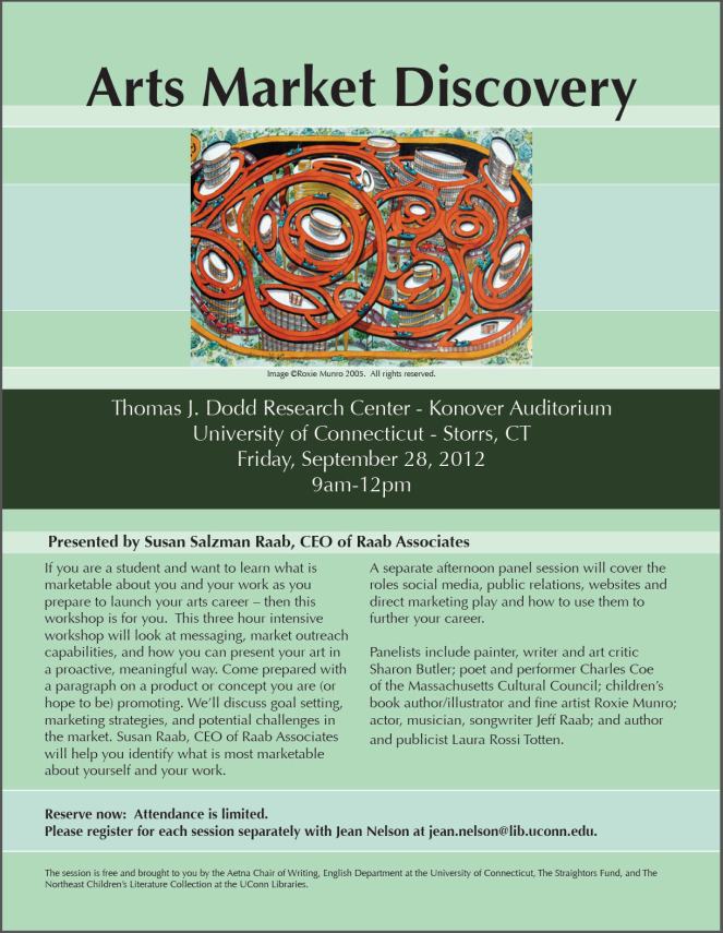 "Arts Market Discovery" 9/28/2012 Dodd Research Center, Storrs, CT